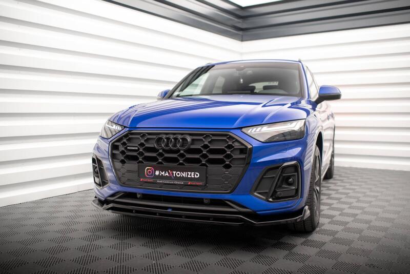 Maxton Design Frontlippe für Audi SQ5 / Q5 S-Line SUV / Sportback Mk2 Facelift Hochglanz schwarz