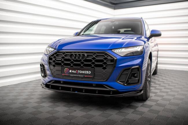 Maxton Design Frontlippe V.2 für Audi SQ5 / Q5 S-Line SUV / Sportback Mk2 Facelift Hochglanz schwarz