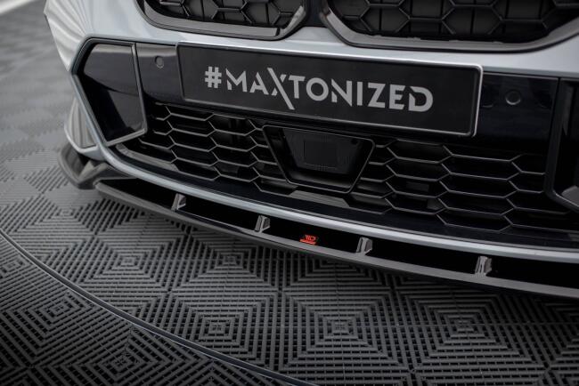 Maxton Design Frontlippe für BMW 3er M340i / M-Paket G20 / G21 Facelift (2022-) Hochglanz schwarz