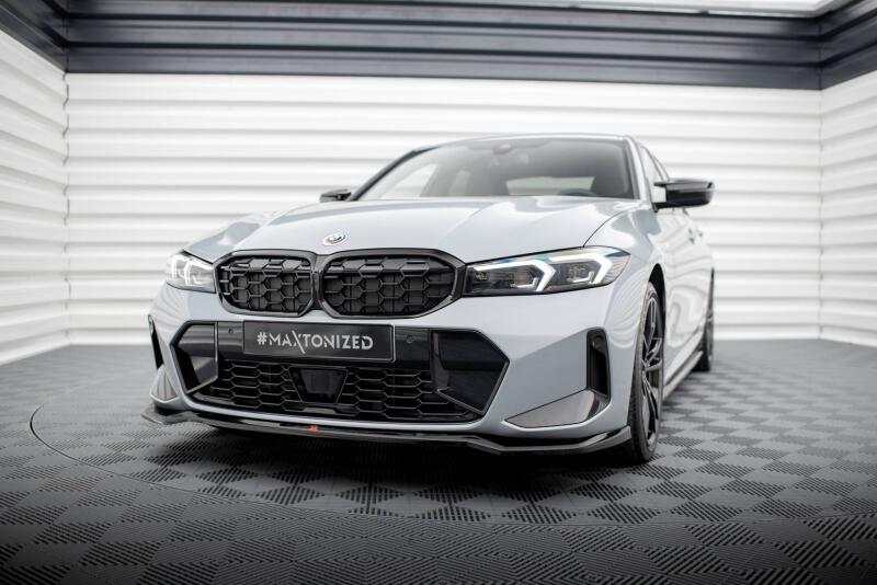 Maxton Design Frontlippe V.2 für BMW 3er M340i / M-Paket G20 / G20 Facelift Hochglanz schwarz