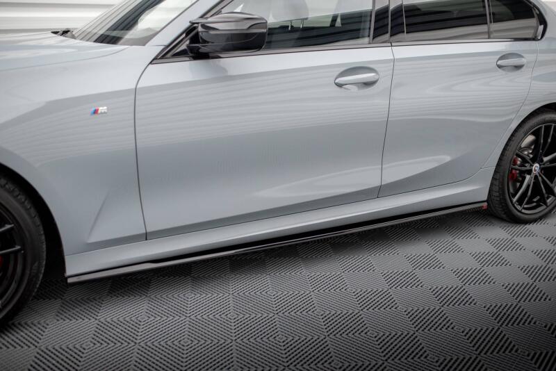 Maxton Design Seitenschweller (Paar) für BMW 3er M340i / M-Paket G20 / G21 Facelift Hochglanz schwarz