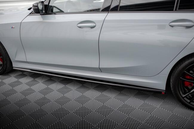 Maxton Design Seitenschweller (Paar) für BMW 3er M340i / M-Paket G20 / G21 Facelift Hochglanz schwarz