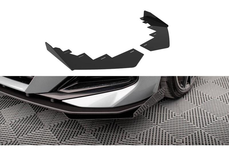 Maxton Design Street Pro Frontlippen Flaps für BMW 2 Coupe M-Paket / M240i G42 Hochglanz schwarz
