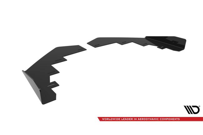 Maxton Design Street Pro Frontlippen Flaps für BMW 2 Coupe M-Paket / M240i G42 Hochglanz schwarz