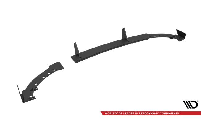 Maxton Design Street Pro Heckdiffusor für Peugeot 208 GT Mk2 Schwarz-Rot mit Hochglanz Flaps