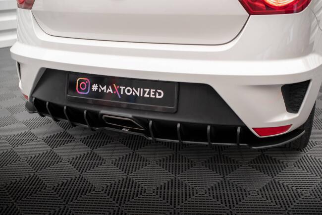 Maxton Design Street Pro Heckdiffusor für Seat Ibiza Sport Coupe Mk4 Schwarz-Rot