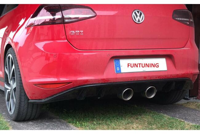 Edelstahl Sportauspuff und Heckdiffusor R400 Look für VW Golf 7 2012-2016 Endrohre 100mm
