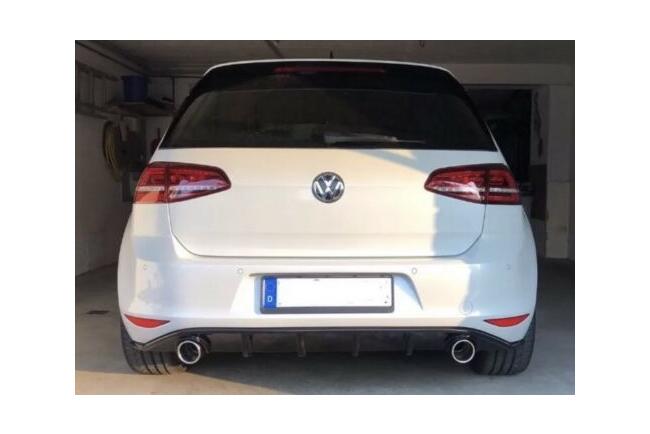 Sportauspuff und Heckdiffusor für VW Golf 7 GTD Sport & Sound Paket 2012-2016 Schwarze Endrohre 90mm