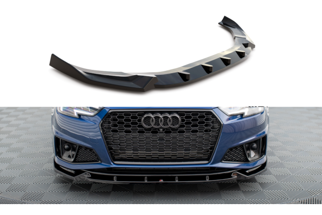 Maxton Design Frontlippe für Audi A4 Competition B9  Hochglanz schwarz