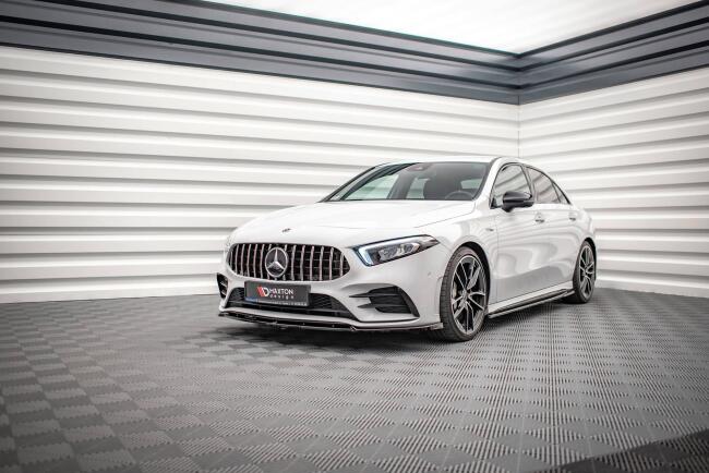 Maxton Design Frontlippe V.4 für Mercedes A35 AMG / AMG-Line W177  Hochglanz schwarz