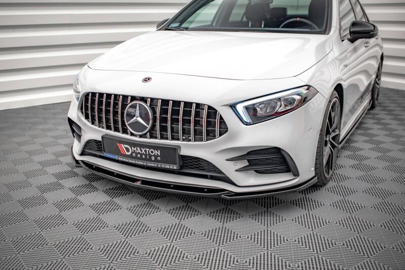 Maxton Design Frontlippe V.5 für Mercedes A35 AMG / AMG-Line W177  Hochglanz schwarz