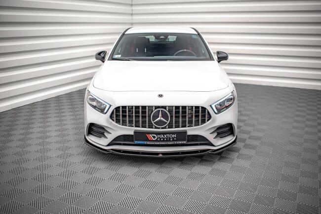 Maxton Design Frontlippe V.5 für Mercedes A35 AMG / AMG-Line W177  Hochglanz schwarz