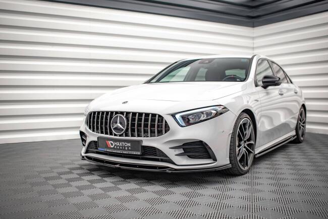 Maxton Design Frontlippe V.5 für Mercedes A35 AMG / AMG-Line W177  Hochglanz schwarz