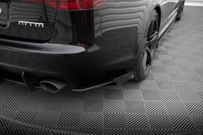 Maxton Design Street Pro Diffusor Flaps für Audi RS6 Avant C6 matt schwarz mit Hochglanz Flaps