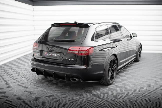 Maxton Design Street Pro Diffusor Flaps für Audi RS6 Avant C6 schwarz rot