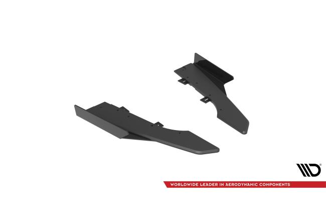 Maxton Design Street Pro Diffusor Flaps für Audi RS6 Avant C6 schwarz rot mit Hochglanz Flaps