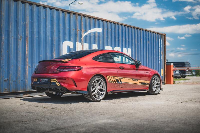 Maxton Design Street Pro Heckdiffusor für Mercedes-AMG C43 Coupe C205 schwarz rot