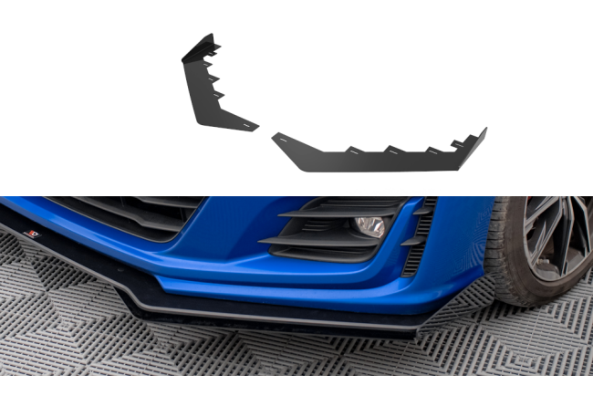 Maxton Design Street Pro Frontlippen-Flaps für Subaru BRZ Mk1 Facelift Hochglanz schwarz