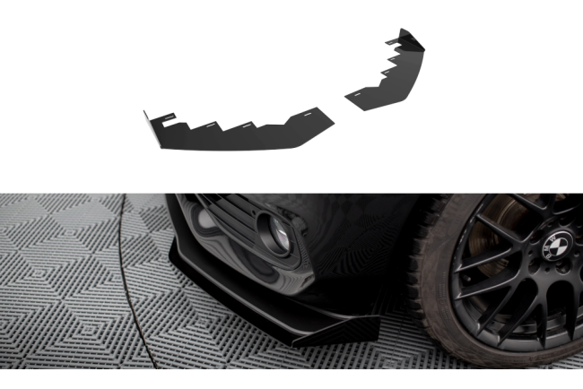 Maxton Design Street Pro Frontlippen Flaps (Paar) für BMW 4er Gran Coupe F36 Schwarz