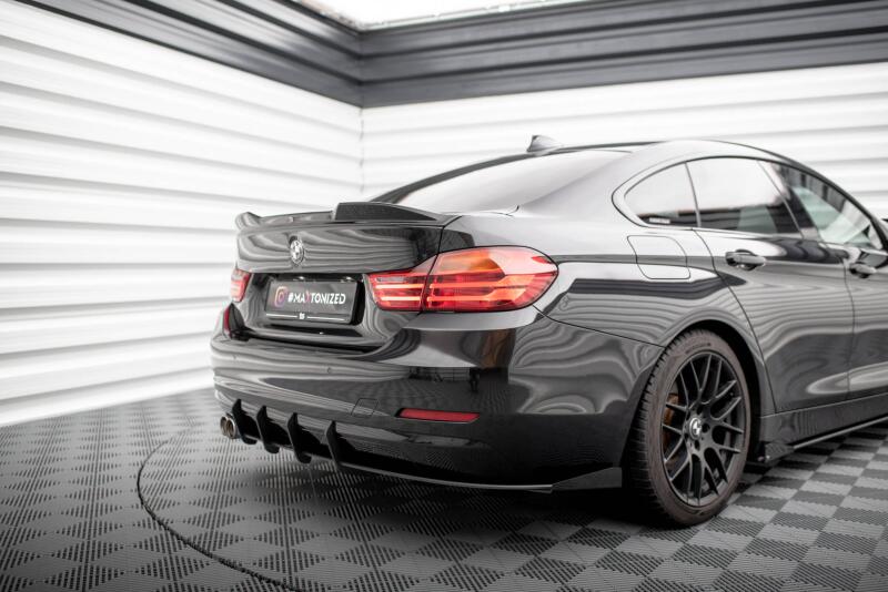 Maxton Design Street Pro Heckdiffusor Flaps (Paar) für BMW 4er Gran Coupe F36 Schwarz