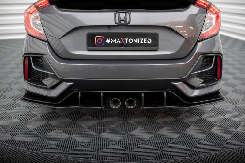 Maxton Design Street Pro Diffusor Flaps für Honda Civic Sport Mk 10 Facelift schwarz matt