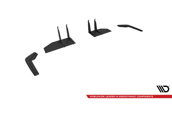 Maxton Design Street Pro Diffusor Flaps für Honda Civic Type-R Mk 11 schwarz rot