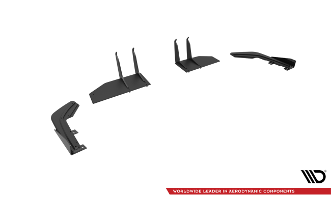 Maxton Design Street Pro Heckdiffusor für Honda Civic Type-R Mk 11 schwarz rot mit Hochglanz Flaps