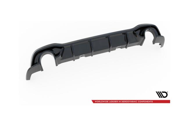 Edelstahl Sportauspuff und Maxton Heckdiffusor V.1 für VW Golf 8 R-Line mit Starrachse Endrohre 2x100mm rund