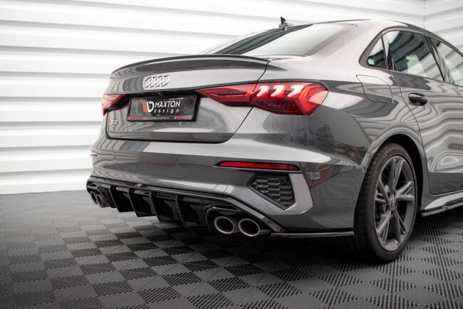 Maxton Design Heckdiffusor V.1 für Audi S3 Limousine 8Y Hochglanz schwarz