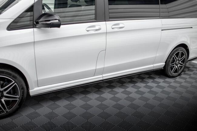 Maxton Design Seitenschweller (Paar) für Mercedes-Benz V-Klasse Extra Long AMG-Line W447 Facelift Hochglanz schwarz
