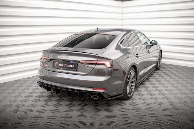 Maxton Design Diffusor Flaps für Audi S5 Coupe / Sportback B9 F5 Hochglanz schwarz