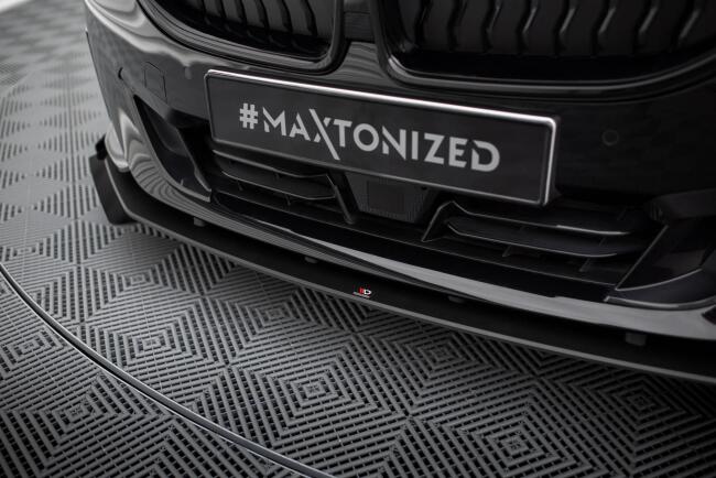 Maxton Design Street Pro Frontlippe für BMW 2 Coupe G42 Hochglanz schwarz schwarz rot mit Hochglanz Flaps