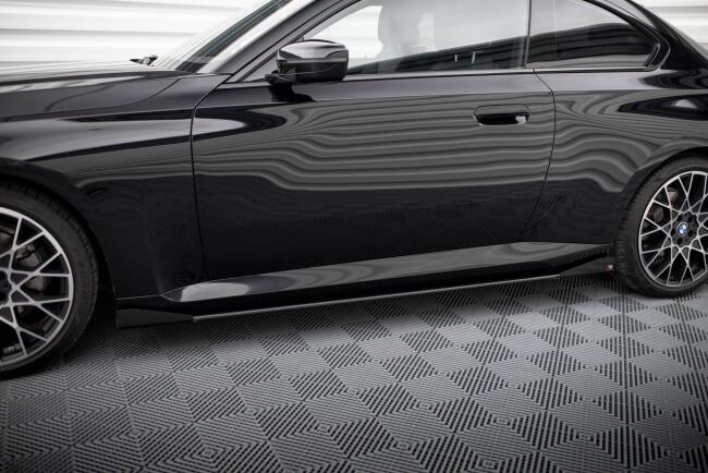 Maxton Design Street Pro Seitenschweller-Flaps für BMW 2 Coupe G42 Hochglanz schwarz