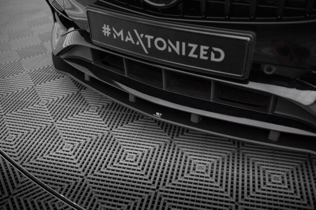Maxton Design Street Pro Frontlippe für Mercedes A AMG-Line W176 Facelift  schwarz matt