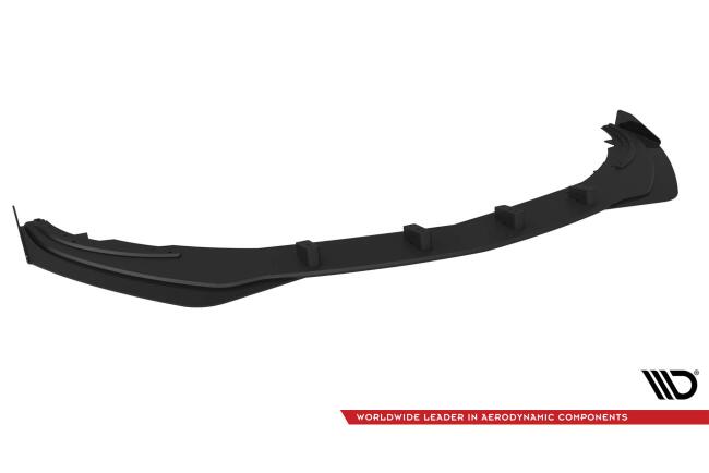 Maxton Design Street Pro Frontlippe für Mercedes A AMG-Line W176 Facelift Hochglanz schwarz schwarz mit Hochglanz Flaps
