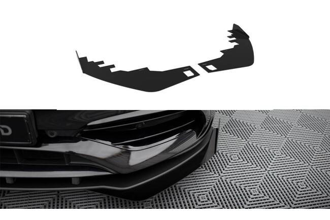 Maxton Design Street Pro Frontlippen-Flaps für  Mercedes A AMG-Line W176 Facelift Hochglanz schwarz