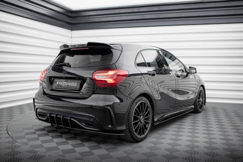 Maxton Design Street Pro Heckdiffusor für Mercedes A AMG-Line W176 Facelift Schwarz