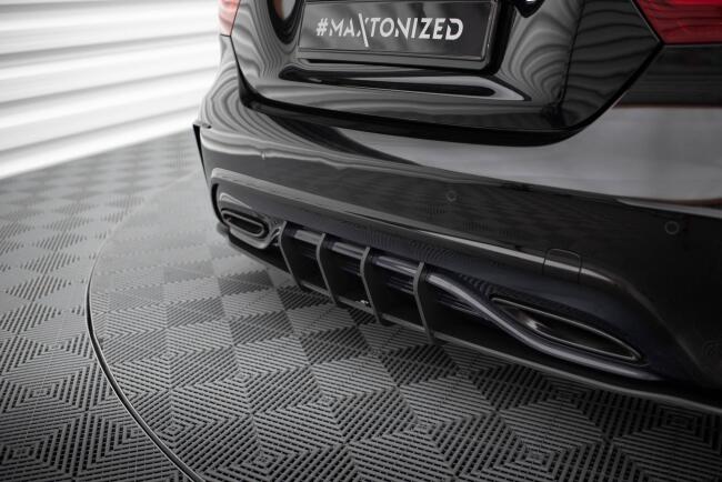 Maxton Design Street Pro Heckdiffusor für Mercedes A AMG-Line W176 Facelift Schwarz