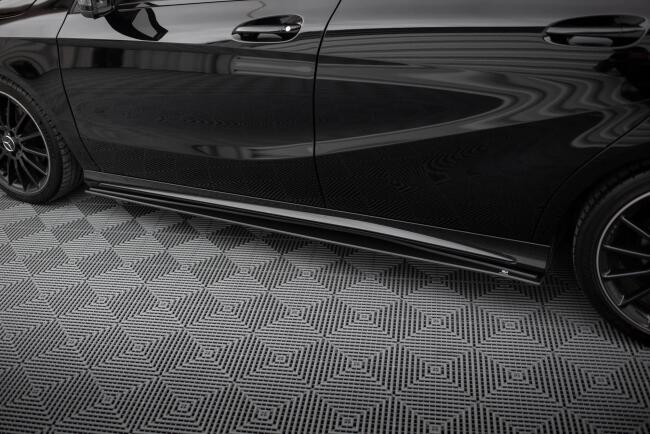 Maxton Design Street Pro Seitenschweller für Mercedes A AMG-Line W176 Facelift schwarz matt