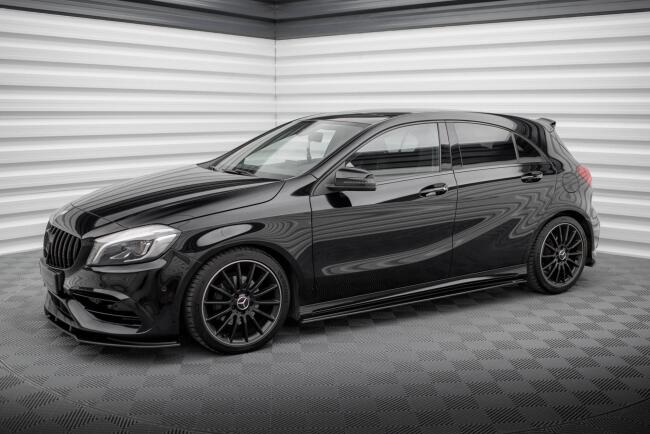 Maxton Design Street Pro Seitenschweller für Mercedes A AMG-Line W176 Facelift schwarz rot