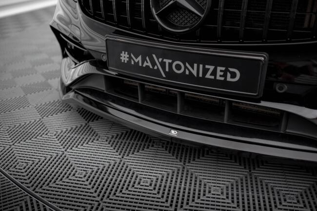 Maxton Design Frontlippe für Mercedes A AMG-Line W176 Facelift Hochglanz schwarz