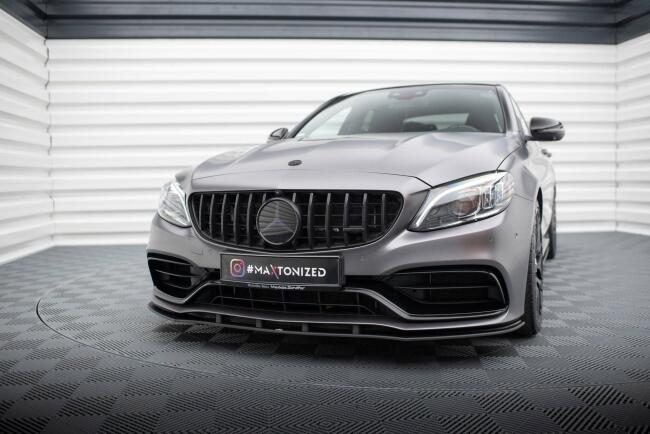 Maxton Design Street Pro Frontlippe für Mercedes C63 Limousine / Kombi W205 Facelift  schwarz matt