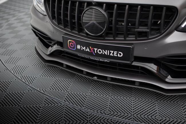 Maxton Design Street Pro Frontlippe für Mercedes C63 Limousine / Kombi W205 Facelift  schwarz matt