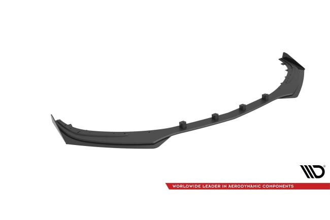 Maxton Design Street Pro Frontlippe für Mercedes C63 Limousine / Kombi W205 Facelift Hochglanz schwarz schwarz mit Hochglanz Flaps