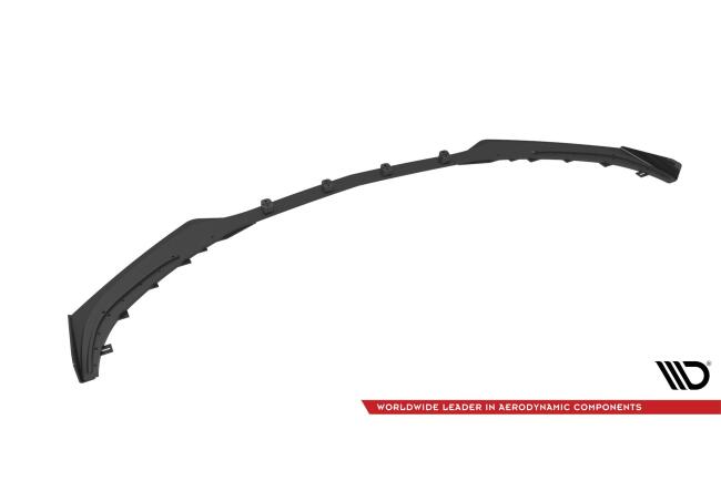 Maxton Design Street Pro Frontlippe für Mercedes C63 Limousine / Kombi W205 Facelift Hochglanz schwarz schwarz mit Hochglanz Flaps