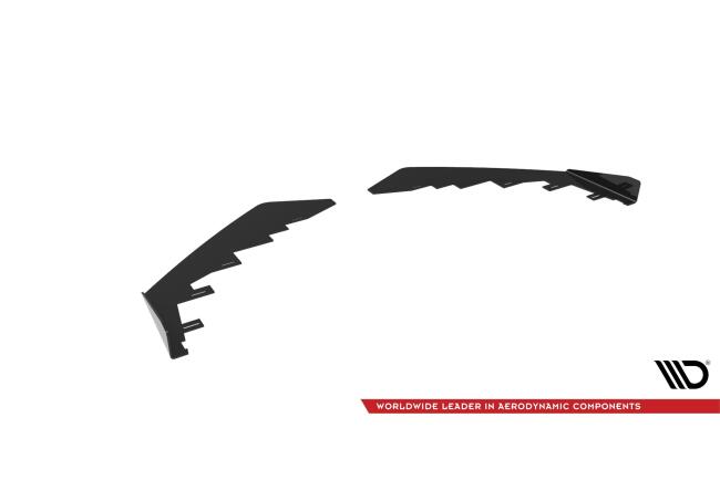 Maxton Design Street Pro Frontlippen Flaps für Mercedes C63 Limousine / Kombi W205 Facelift Hochglanz schwarz