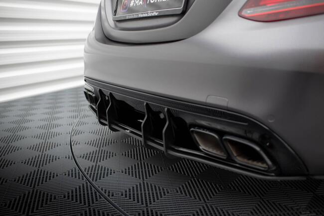Maxton Design Street Pro Heckdiffusor für Mercedes C63 Limousine / Kombi W205 Facelift Schwarz