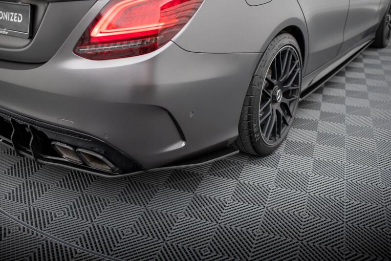 Maxton Design Street Pro Diffusor Flaps für Mercedes C63 Limousine / Kombi W205 Facelift schwarz matt