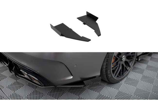 Maxton Design Street Pro Diffusor Flaps für Mercedes C63 Limousine / Kombi W205 Facelift Hochglanz schwarz matt schwarz mit Hochglanz Flaps