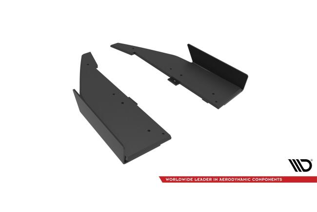 Maxton Design Street Pro Diffusor Flaps für Mercedes C63 Limousine / Kombi W205 Facelift Hochglanz schwarz matt schwarz mit Hochglanz Flaps